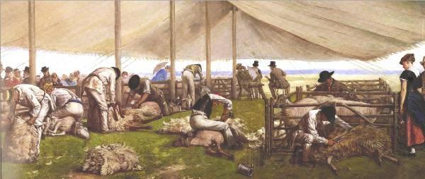 Eyre Crowe A Sheep-Shearing Match